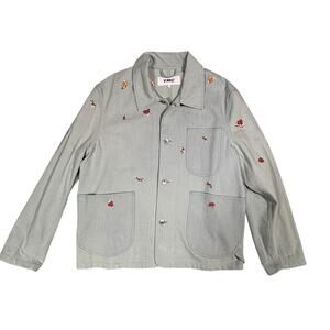 YMC YOU MUST CREATE MEDIUM BARN JACKET COAT WITH FLORAL DETAILS